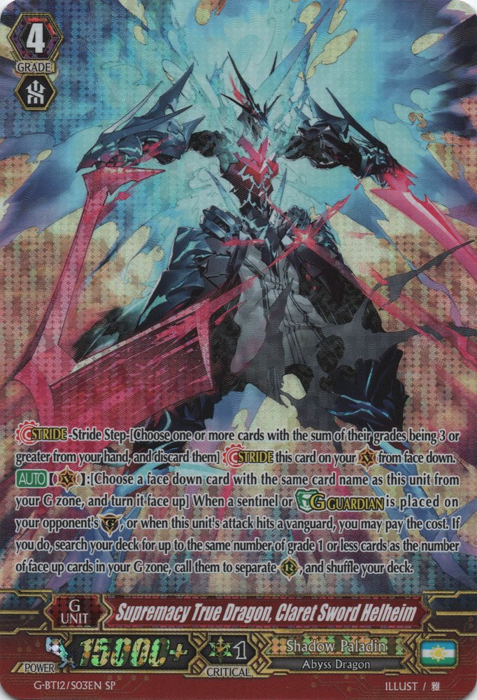 G-BT12/S03EN Supremacy True Dragon, Claret Sword Helheim Special Parallel (SP)