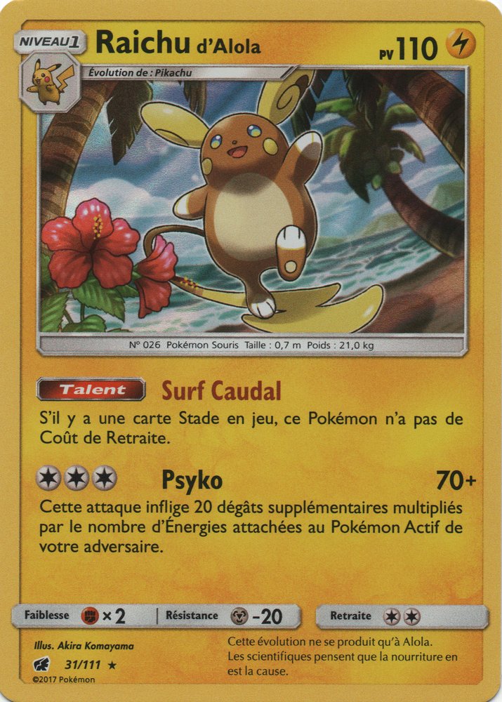 SL04_31/111 Raichu d'Alola Holo Rare