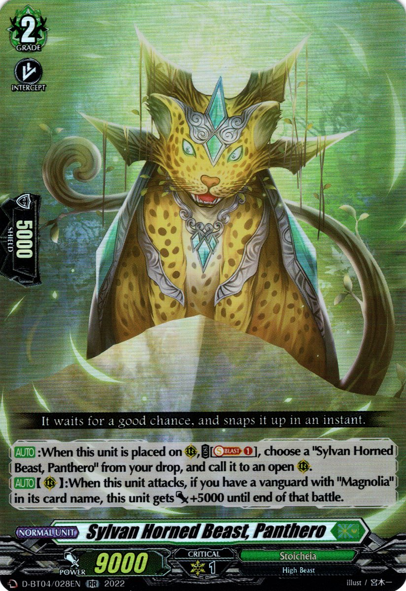 D-BT04/028EN Sylvan Horned Beast, Panthero Double Rare (RR)