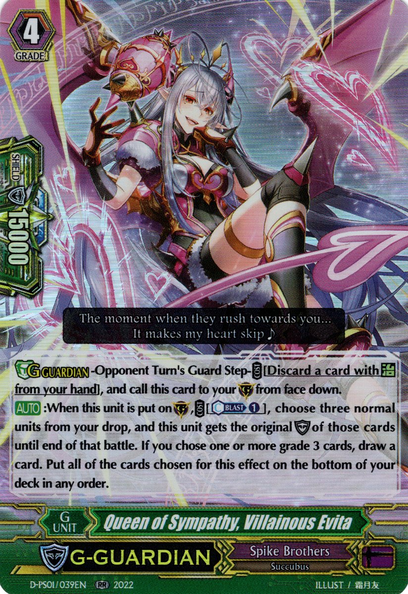 D-PS01/039EN Queen of Sympathy, Villainous Evita Double Rare (RR)