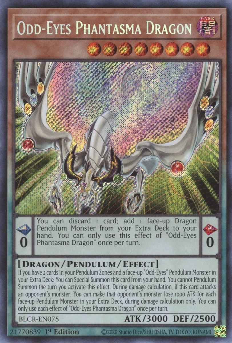 BLCR-EN075 Odd-Eyes Phantasma Dragon Secret Rare