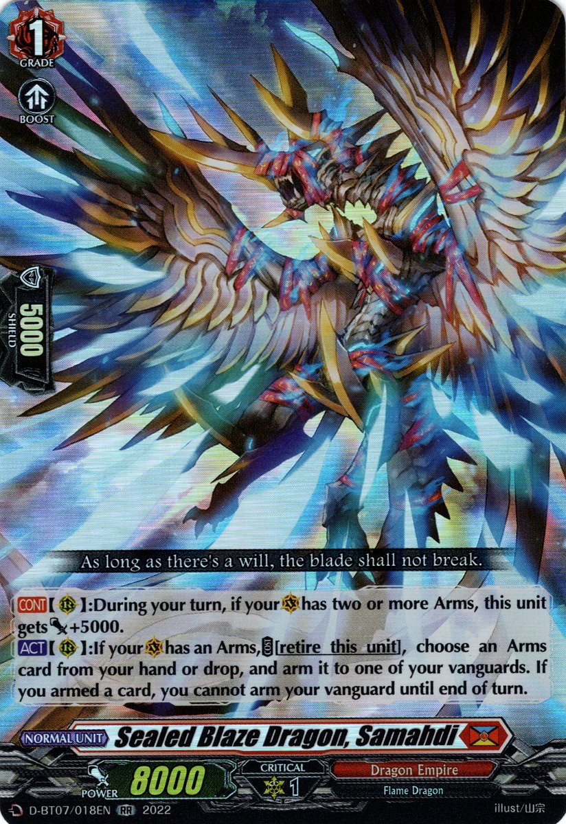 D-BT07/018EN Sealed Blaze Dragon, Samahdi Double Rare (RR)