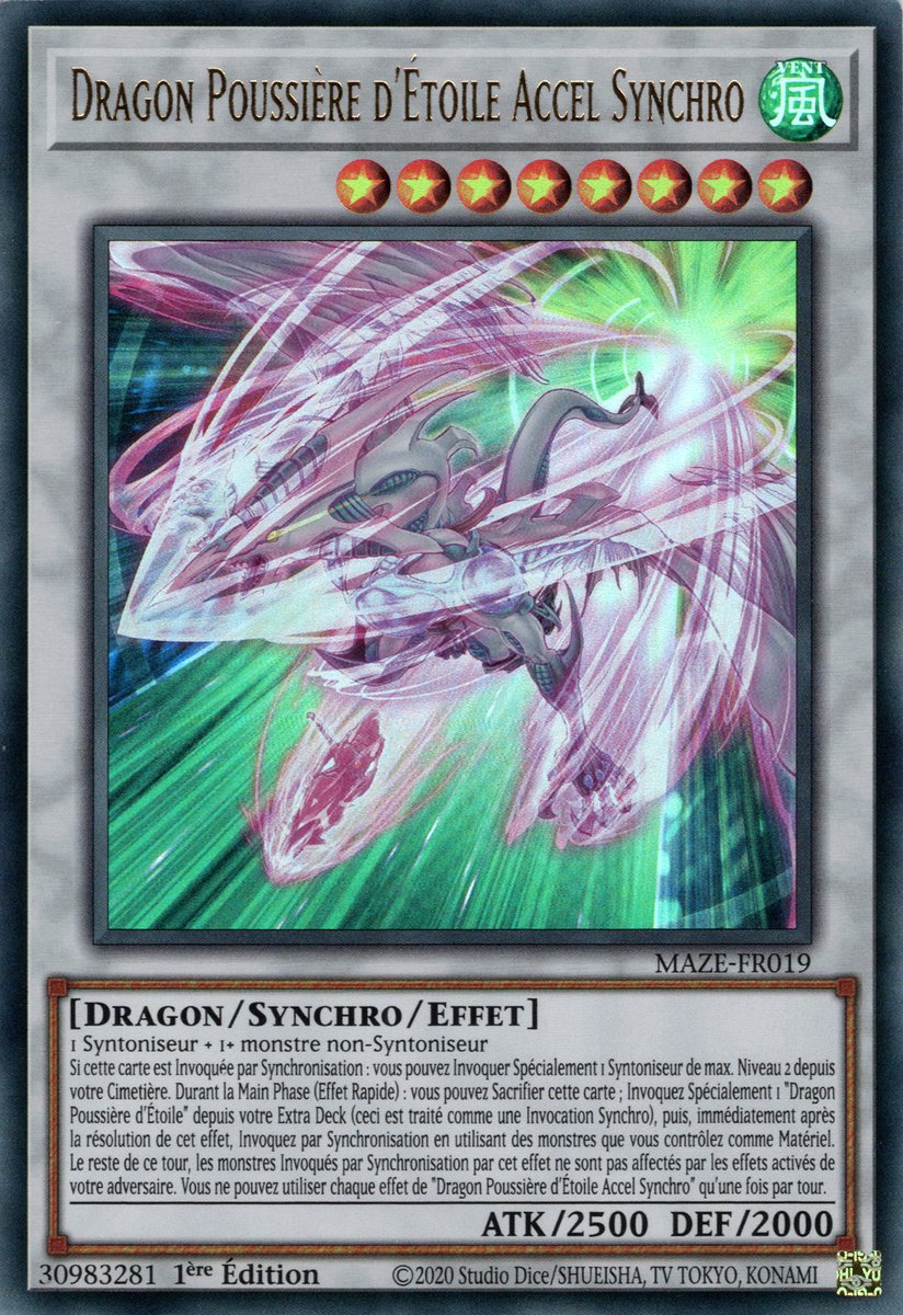 MAZE-FR019 Dragon Poussière d'Étoile Accel Synchro Ultra Rare