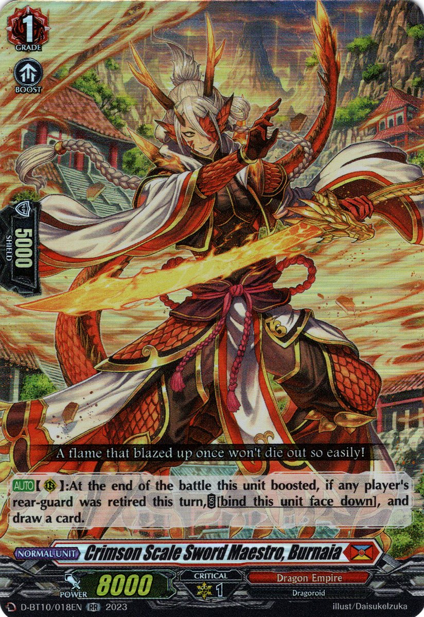 D-BT10/018EN Crimson Scale Sword Maestro, Burnaia Double Rare (RR)