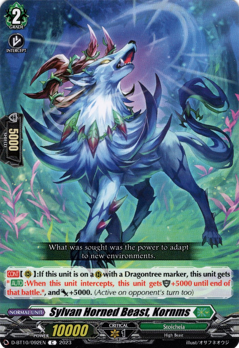 D-BT10/092EN Sylvan Horned Beast, Kornms Common (C)