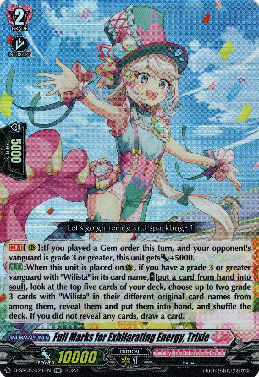 D-SS05/021EN Full Marks for Exhilarating Energy, Trixie Double Rare (RR)