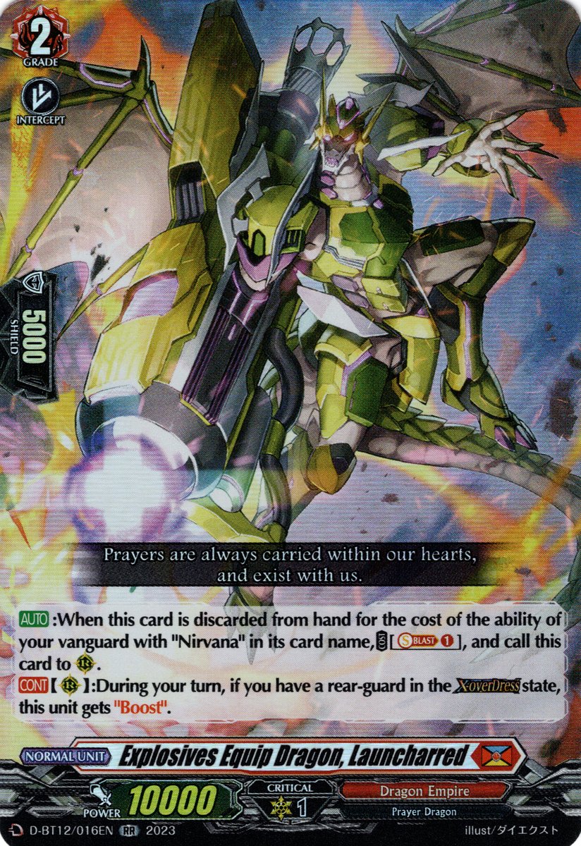 D-BT12/016EN Explosives Equip Dragon, Launcharred Double Rare (RR)