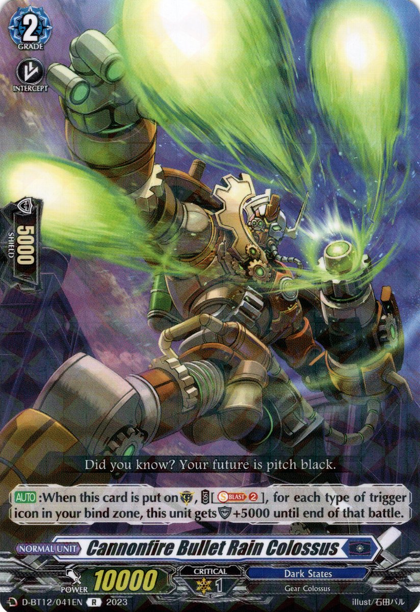 D-BT12/041EN Cannonfire Bullet Rain Colossus Rare (R)