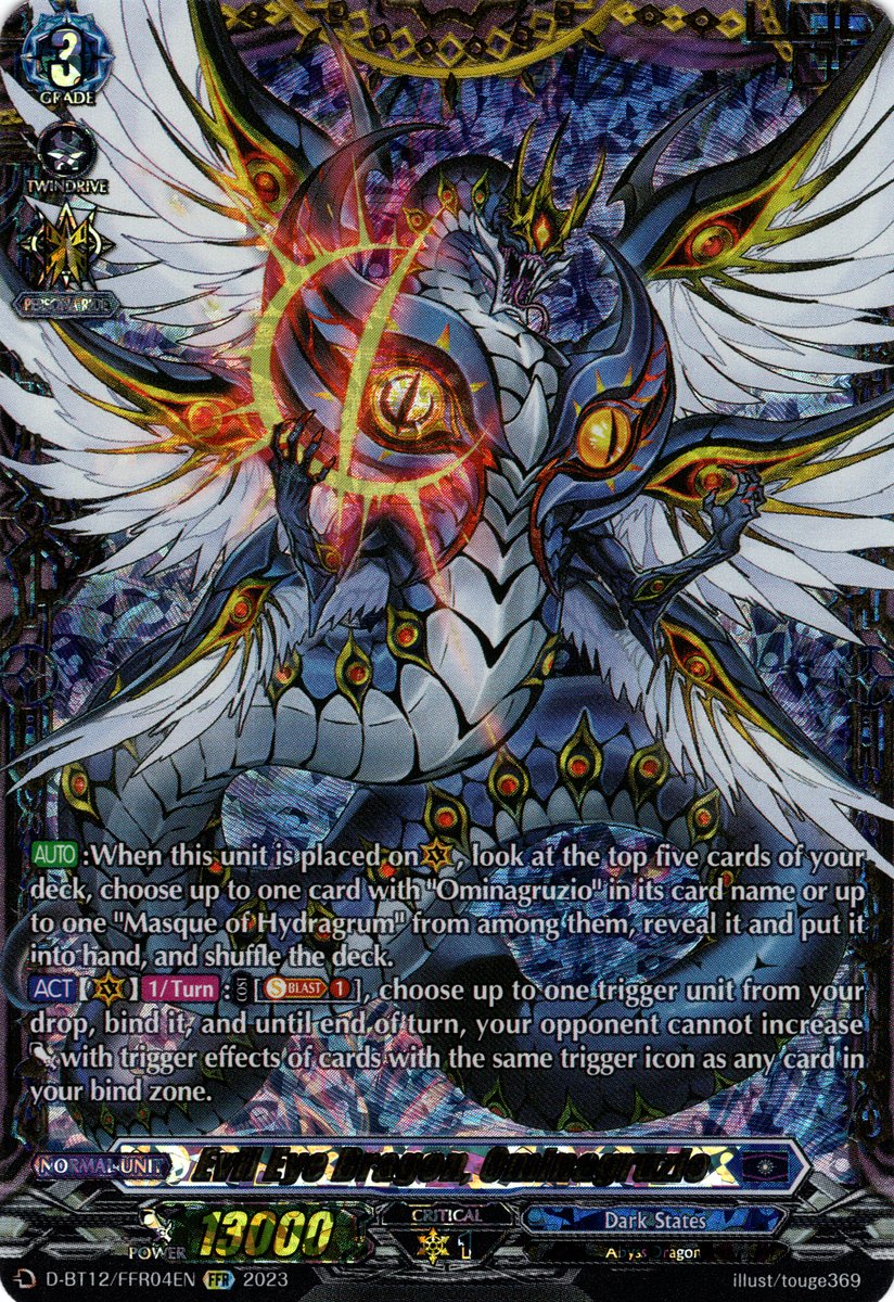 D-BT12/FFR04EN Evil Eye Dragon, Ominagruzio Double Frame Rare (FFR)