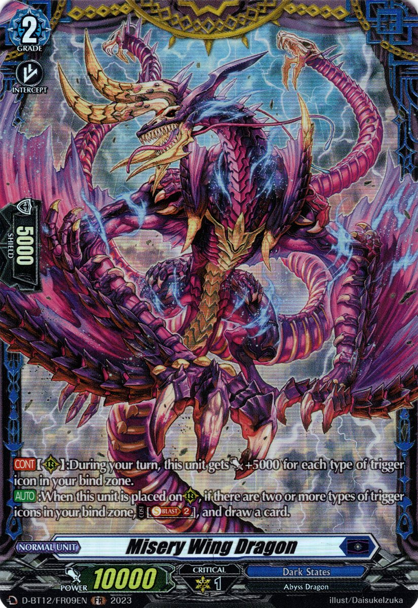 D-BT12/FR09EN Misery Wing Dragon Frame Rare (FR)