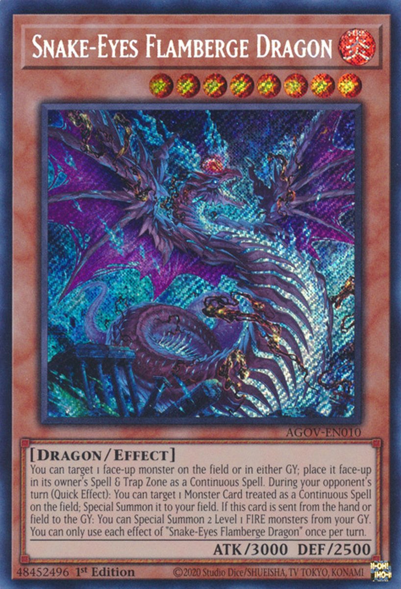 AGOV-EN010 Snake-Eyes Flamberge Dragon Secret Rare