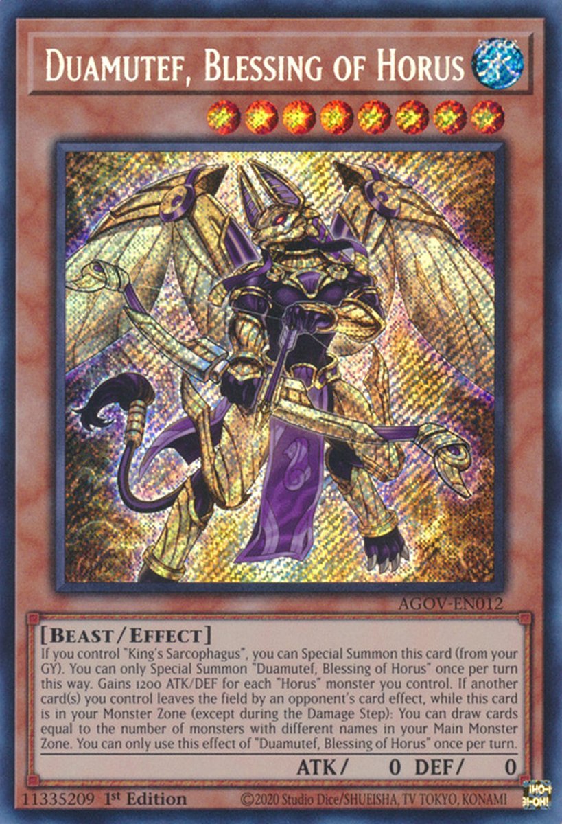 AGOV-EN012 Duamutef, Blessing of Horus Secret Rare