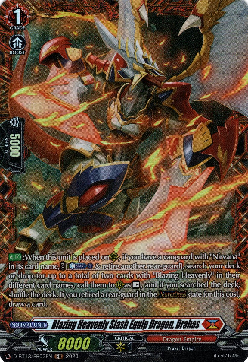 D-BT13/FR03EN Blazing Heavenly Slash Equip Dragon, Drahas Frame Rare (FR)