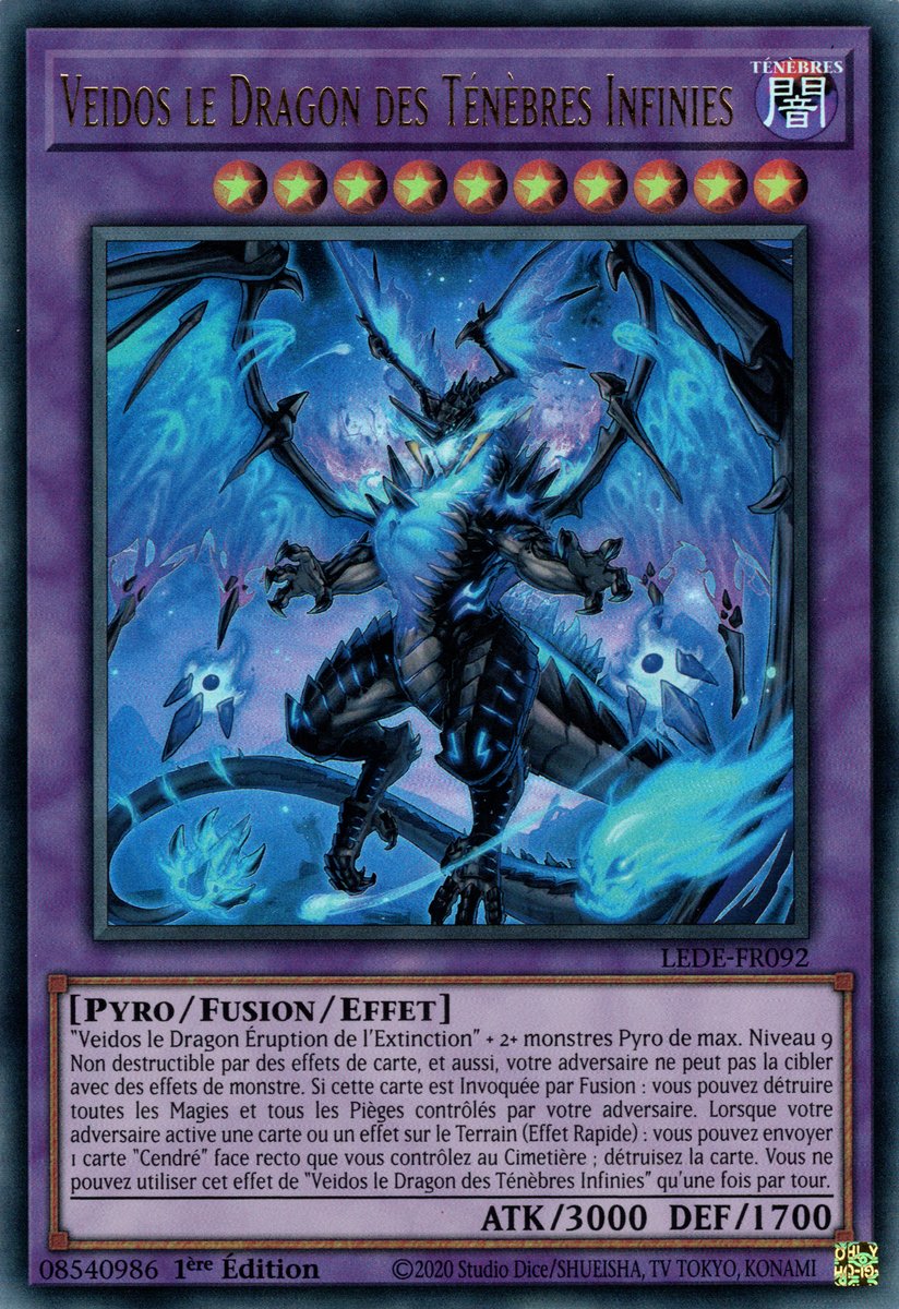 LEDE-FR092 Veidos le Dragon des Ténèbres Infinies Ultra Rare