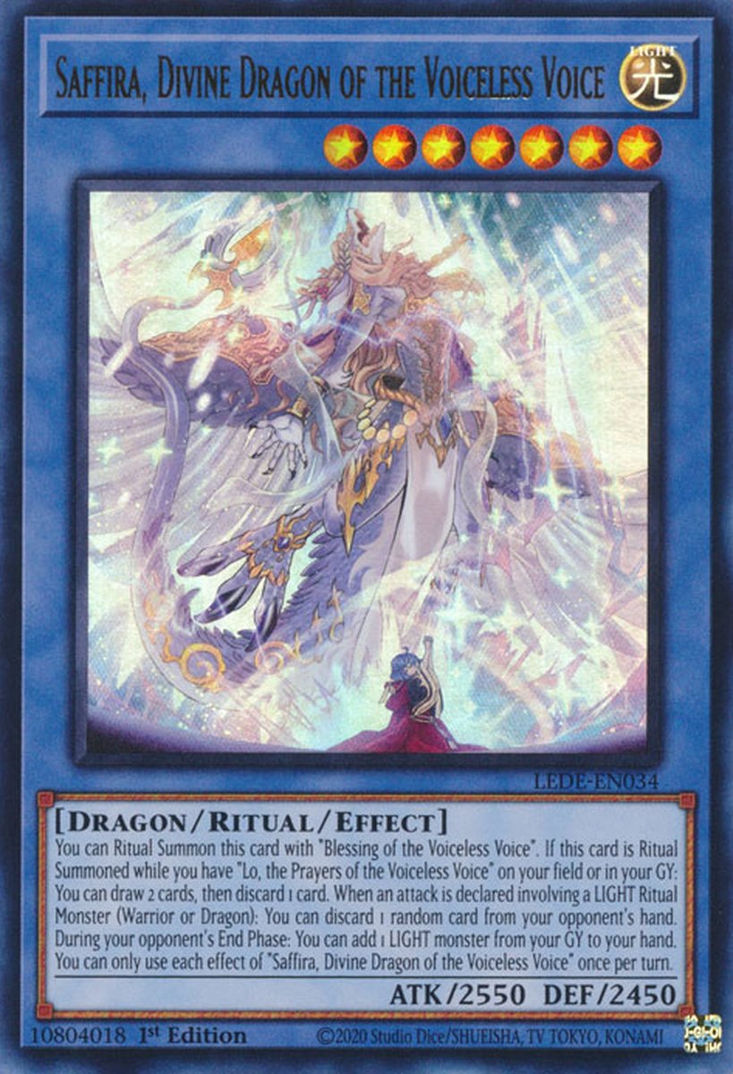 LEDE-EN034 Saffira, Divine Dragon of the Voiceless Voice Ultra Rare