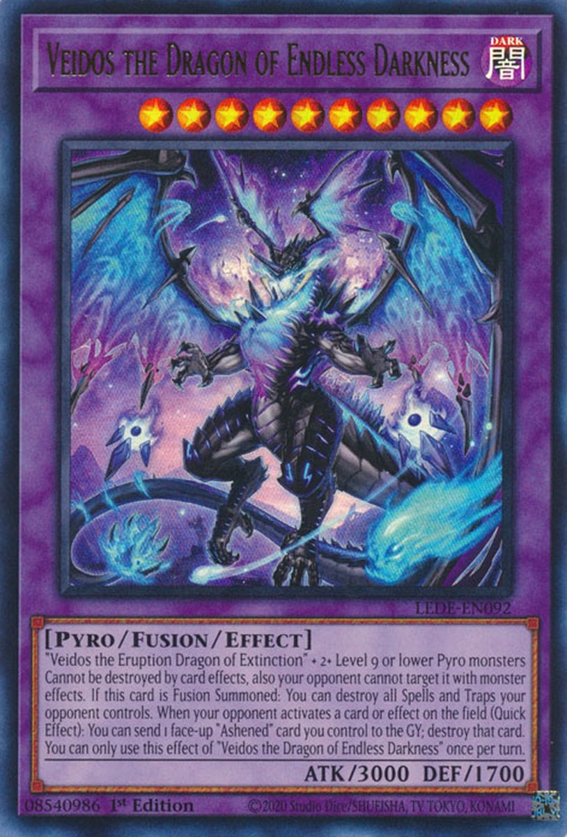 LEDE-EN092 Veidos the Dragon of Endless Darkness Ultra Rare