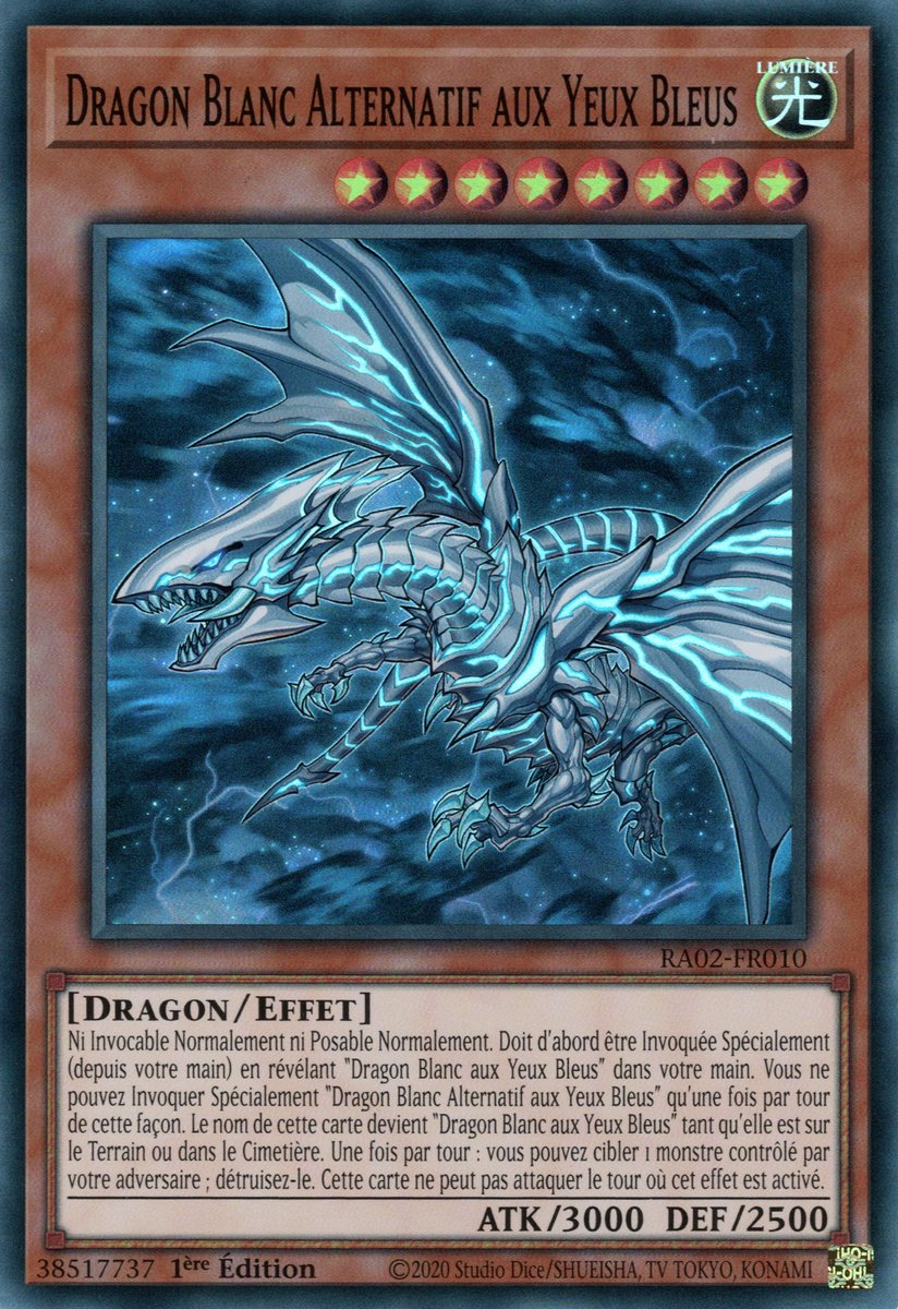 RA02-FR010 Dragon Blanc Alternatif aux Yeux Bleus Super Rare