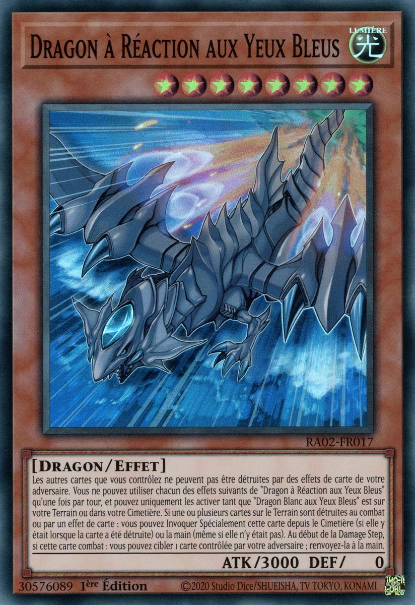 RA02-FR017 Dragon à Réaction aux Yeux Bleus Super Rare