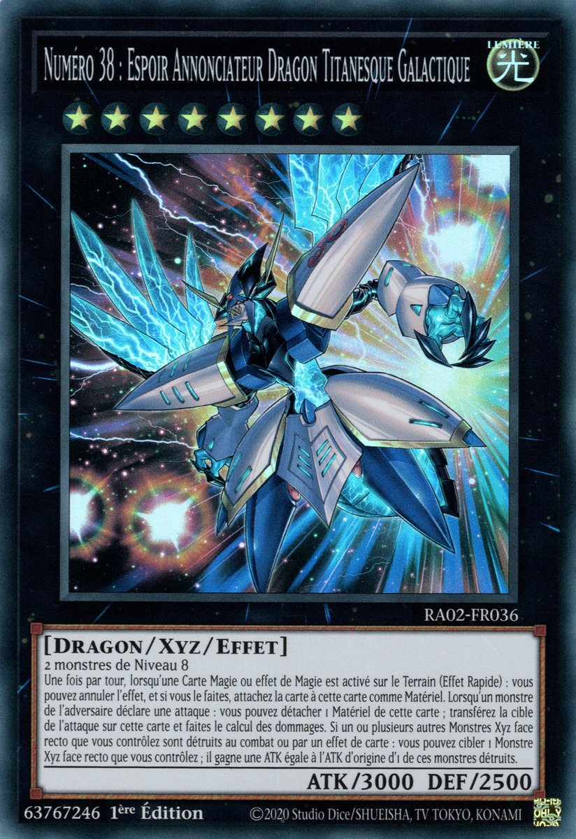 RA02-FR036 Numéro 38 : Espoir Annonciateur Dragon Titanesque Galactique Super Rare