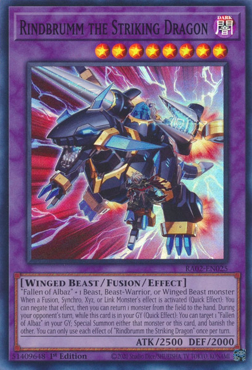 RA02-EN025 Rindbrumm the Striking Dragon Super Rare