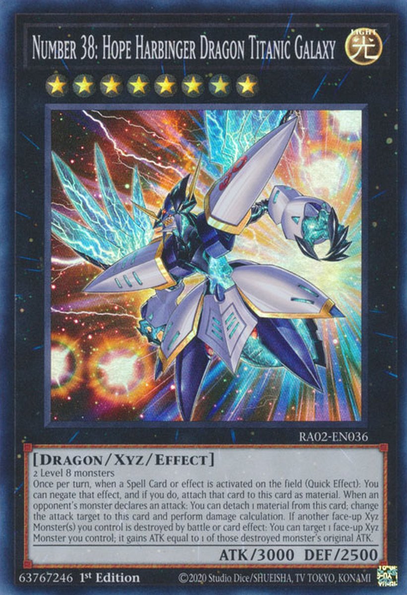 RA02-EN036 Number 38: Hope Harbinger Dragon Titanic Galaxy Super Rare