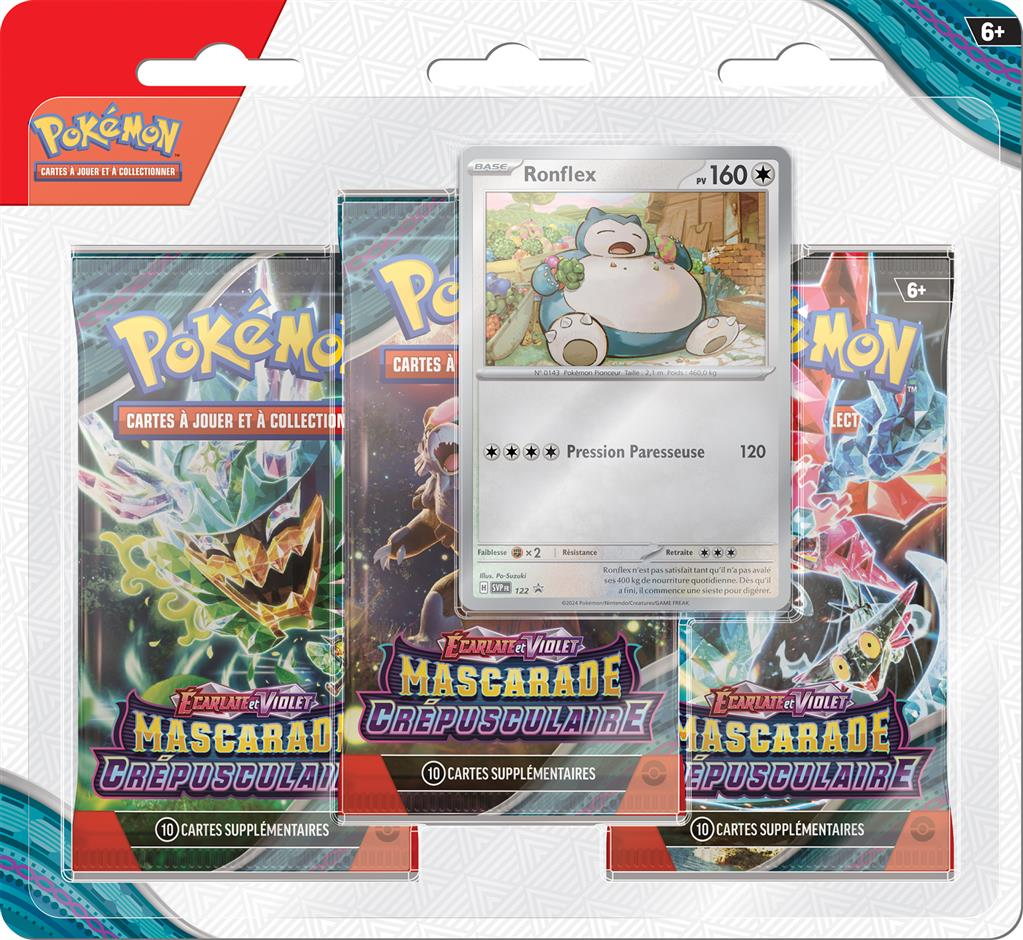 Pack 3 Boosters Pokémon Écarlate et Violet 6 - Version Ronflex