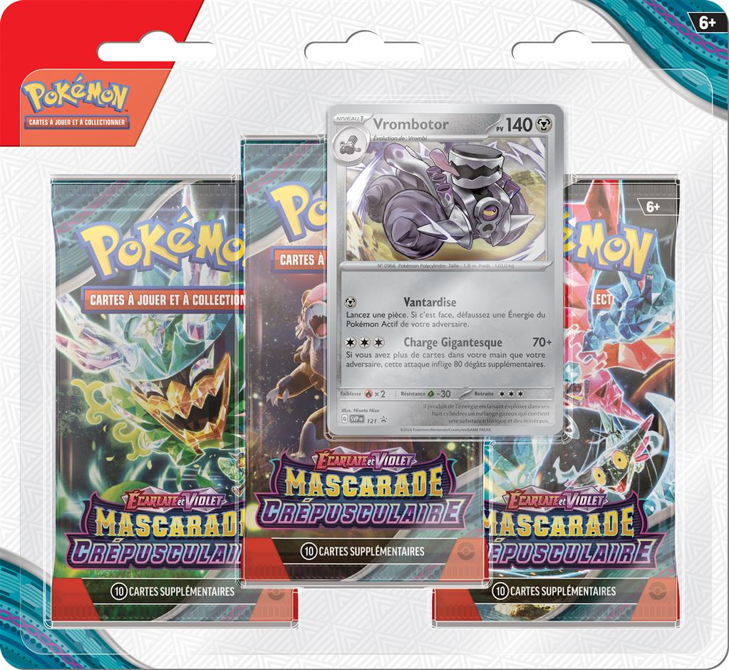 Pack 3 Boosters Pokémon Écarlate et Violet 6 - Version Vrombotor