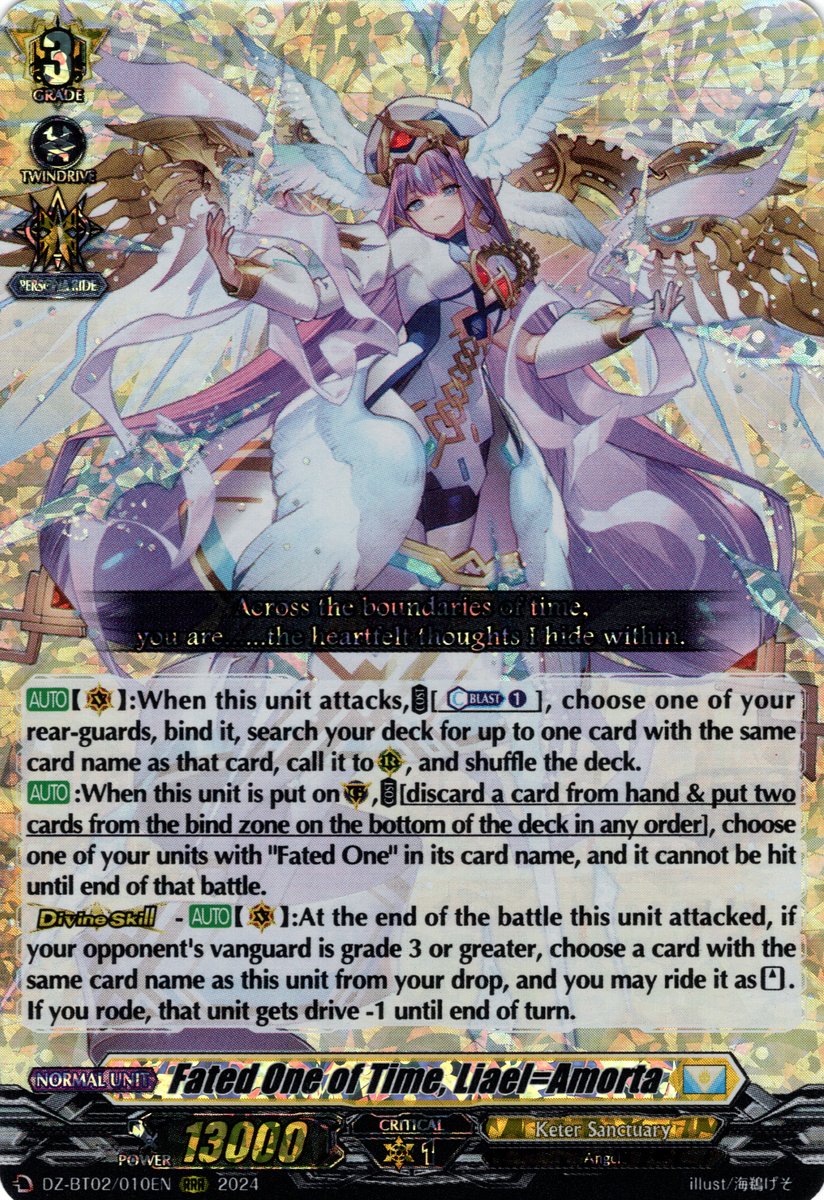 DZ-BT02/010EN Fated One of Time, Liael=Amorta Triple Rare (RRR)