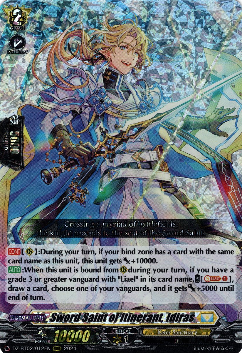 DZ-BT02/012EN Sword Saint of Itinerant, Idiras Triple Rare (RRR)