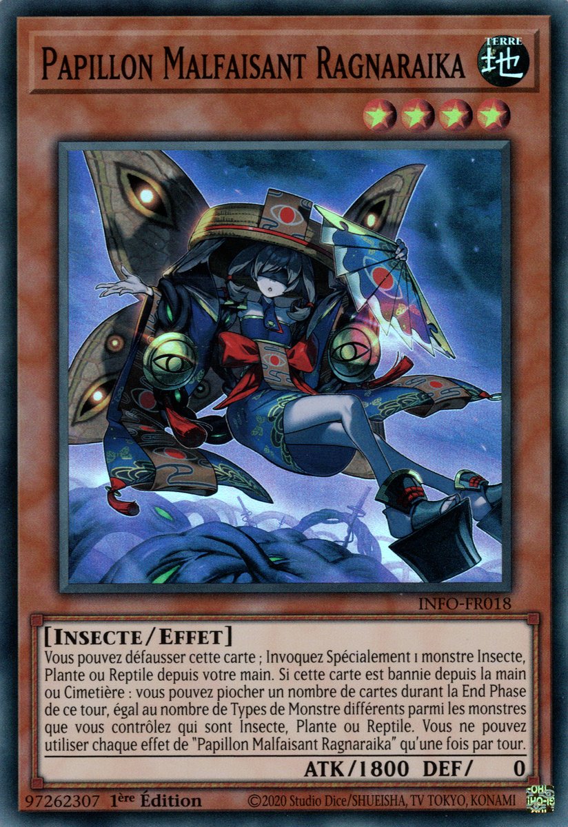 INFO-FR018 Papillon Malfaisant Ragnaraika Super Rare