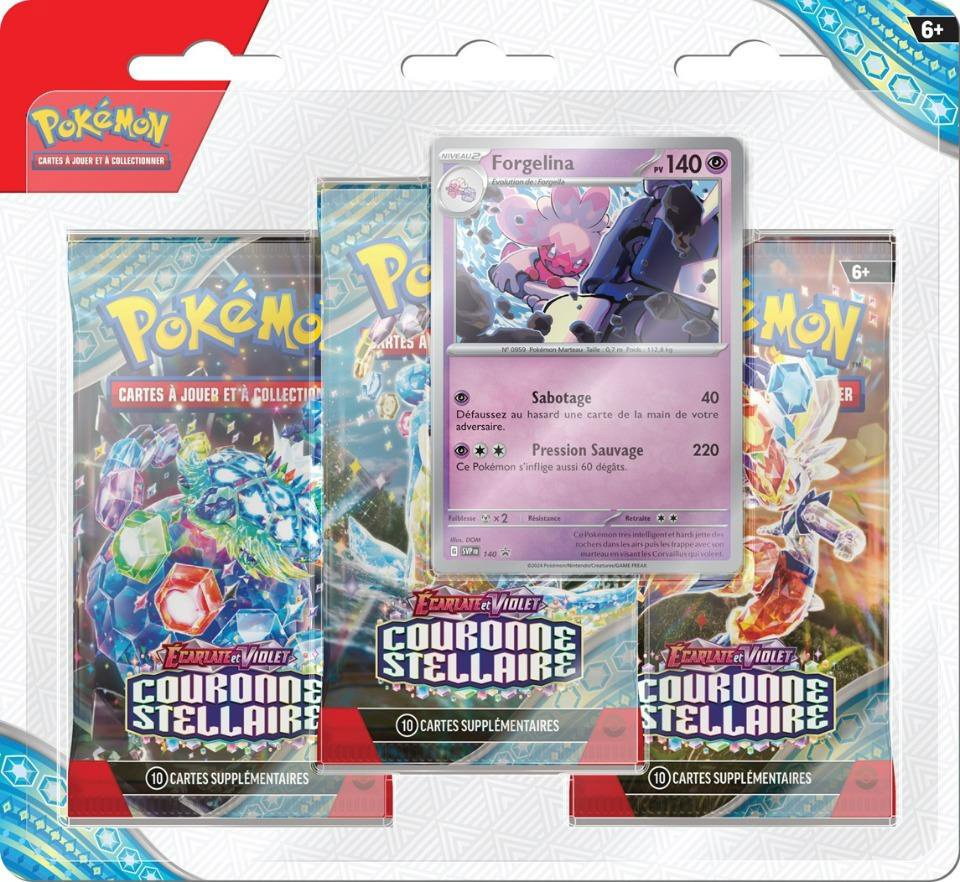 Pack 3 Boosters Pokémon Écarlate et Violet 7 - Version Forgelina