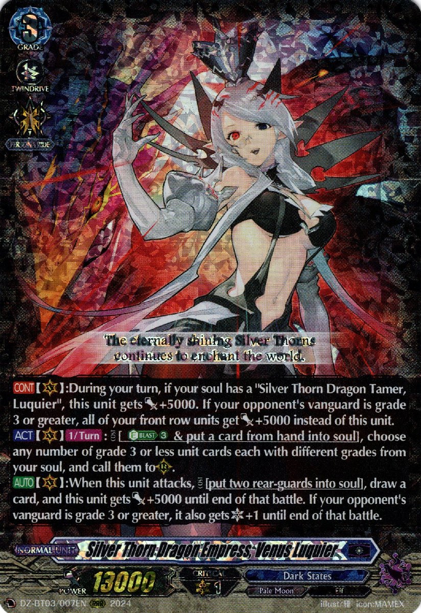 DZ-BT03/007EN Silver Thorn Dragon Empress, Venus Luquier Triple Rare (RRR)