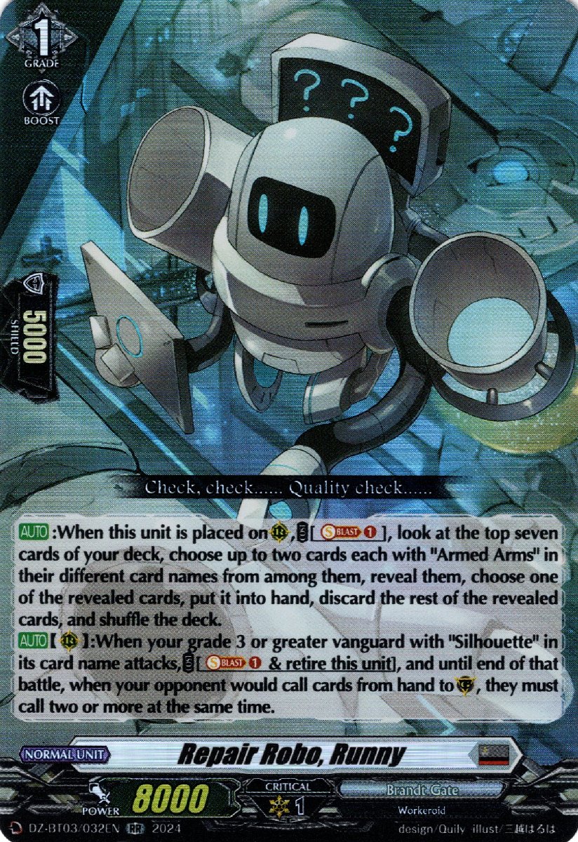 DZ-BT03/032EN Repair Robo, Runny Double Rare (RR)