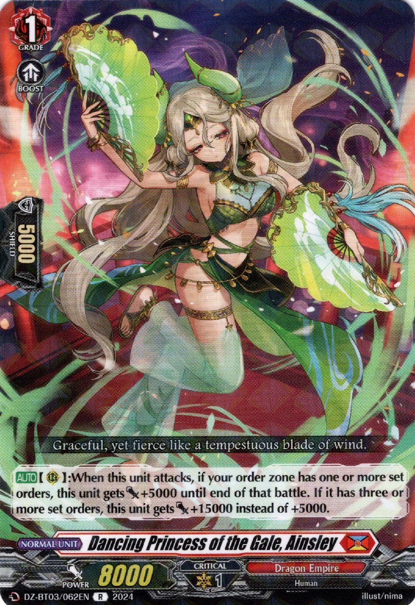 DZ-BT03/062EN Dancing Princess of the Gale, Ainsley Rare (R)