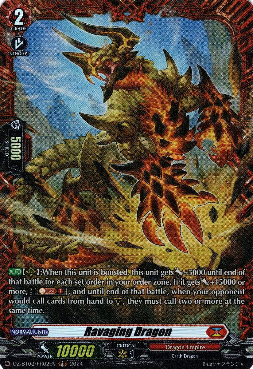 DZ-BT03/FR02EN Ravaging Dragon Frame Rare (FR)