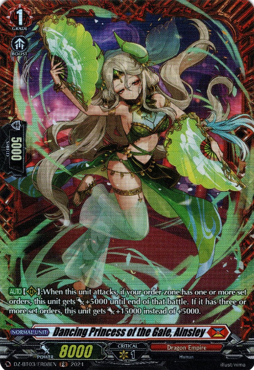 DZ-BT03/FR08EN Dancing Princess of the Gale, Ainsley Frame Rare (FR)