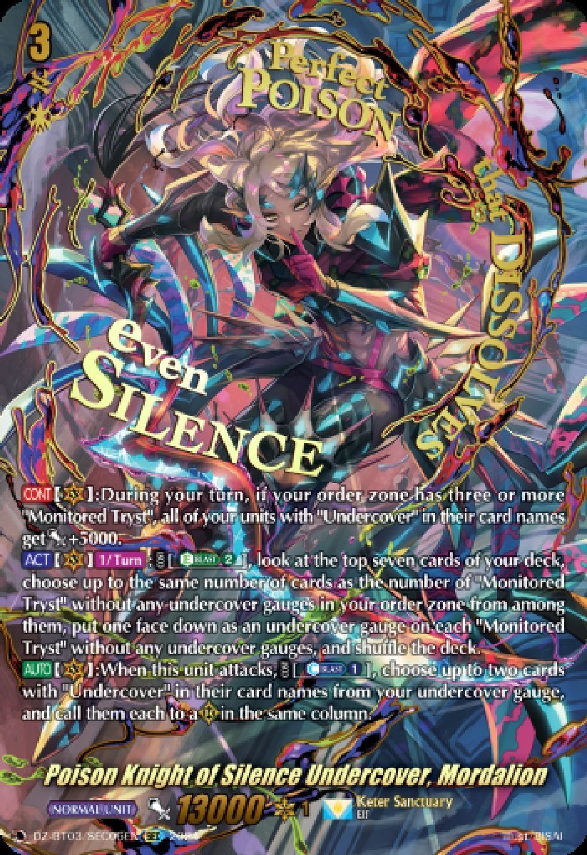 DZ-BT03/SEC06EN Poison Knight of Silence Undercover, Mordalion Secret Rare (SEC)