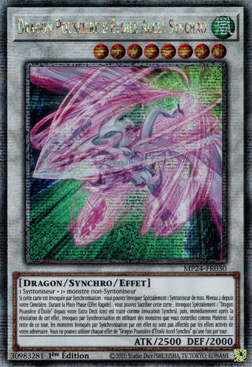 MP24-FR030 Dragon Poussière d'Étoile Accel Synchro Quarter Century Secret Rare