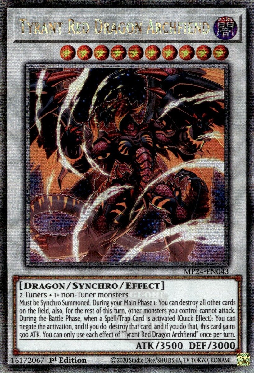 MP24-EN043 Tyrant Red Dragon Archfiend Quarter Century Secret Rare