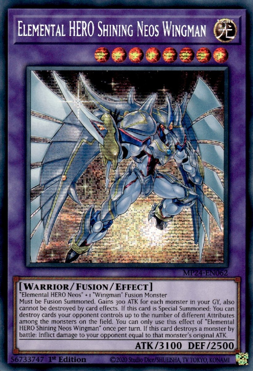 MP24-EN062 Elemental HERO Shining Neos Wingman Prismatic Secret Rare