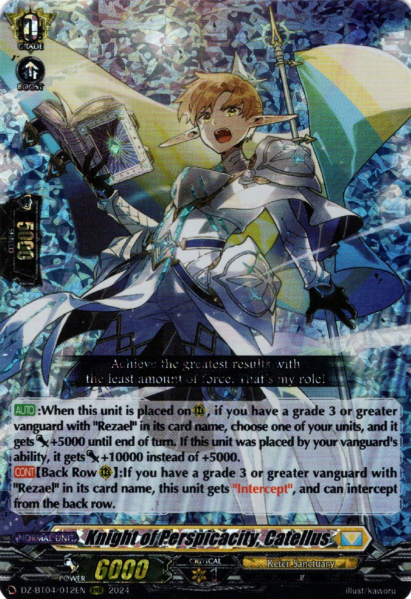 DZ-BT04/012EN Knight of Perspicacity, Catellus Triple Rare (RRR)