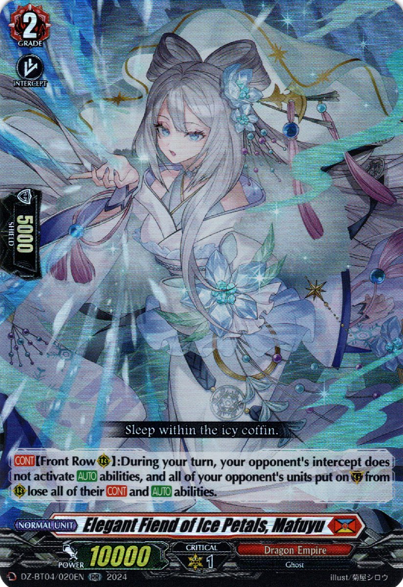 DZ-BT04/020EN Elegant Fiend of Ice Petals, Mafuyu Double Rare (RR)