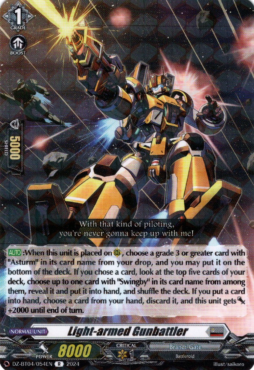 DZ-BT04/054EN Light-armed Gunbattler Rare (R)