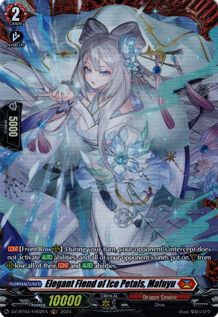 DZ-BT04/FR02EN Elegant Fiend of Ice Petals, Mafuyu Frame Rare (FR)