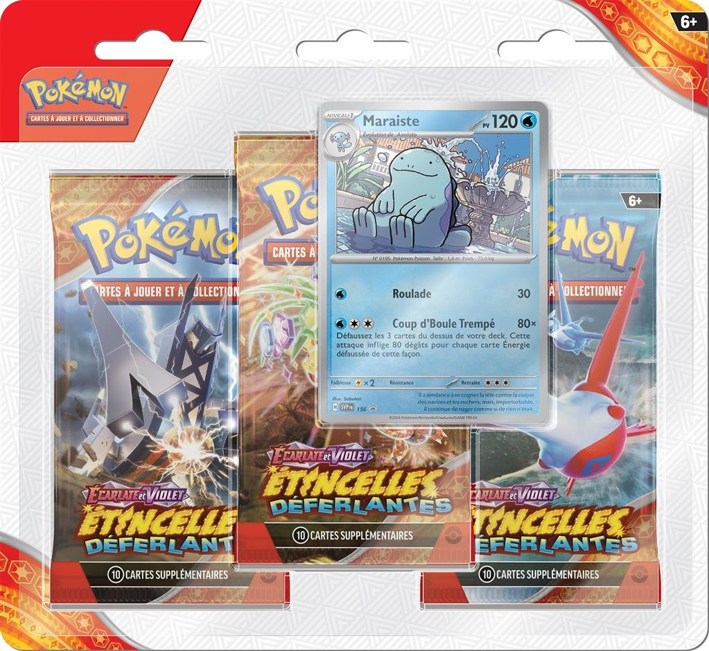 Pack 3 Boosters Pokémon Écarlate et Violet 8 - Version Maraiste