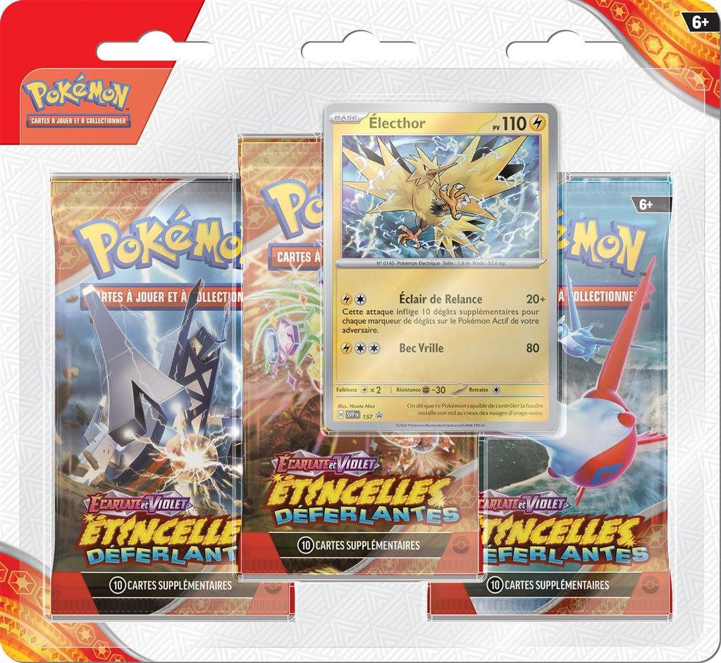 Pack 3 Boosters Pokémon Écarlate et Violet 8 - Version Électhor