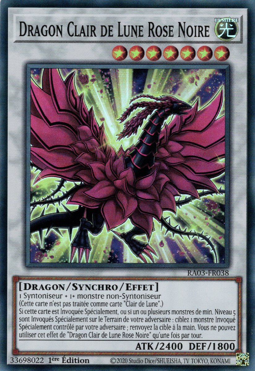 RA03-FR038 Dragon Clair de Lune Rose Noire Super Rare