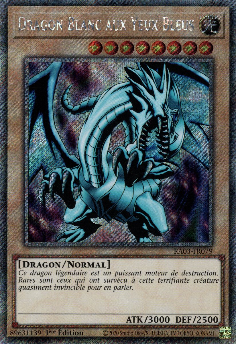 RA03-FR079 Dragon Blanc aux Yeux Bleus Platinum Secret Rare