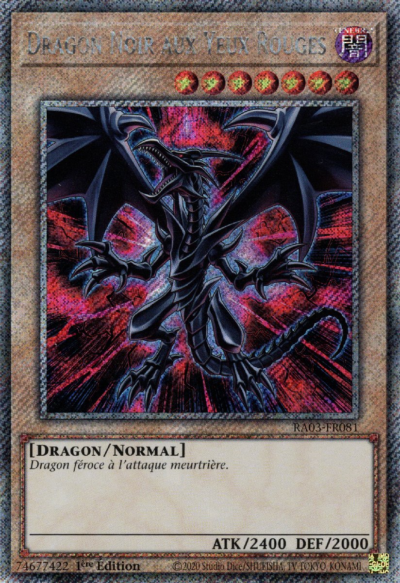 RA03-FR081 Dragon Noir aux Yeux Rouges Platinum Secret Rare