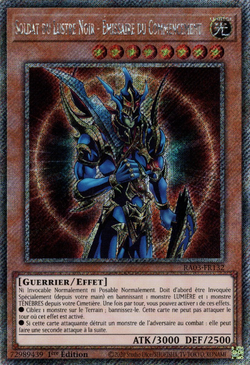 RA03-FR132 Soldat du Lustre Noir - Émissaire du Commencement Platinum Secret Rare